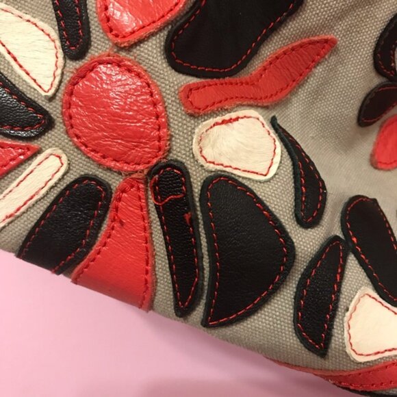 Ameri Leather floral Leather and Canvas Purse - Picture 4 of 8